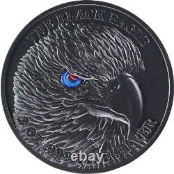 2024 Tchad 2 oz Pièce en argent à haute relief Aigle noir. 999 RARE SEULEMENT 1 000 FRAPPÉES