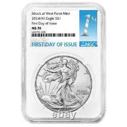 2024 (W) 1$ American Silver Eagle NGC MS70 FDI Première Étiquette