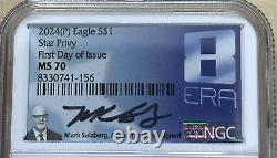 2024 ère 8 Nice Gang PREMIER JOUR MS70 1 oz Aigle en Argent Étoile Marque Privée Mark Salzberg