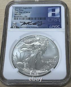 2024 ère 8 Nice Gang PREMIER JOUR MS70 1 oz Aigle en Argent Étoile Marque Privée Mark Salzberg
