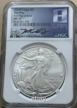 2024 ère 8 Nice Gang PREMIER JOUR MS70 1 oz Aigle en Argent Étoile Marque Privée Mark Salzberg