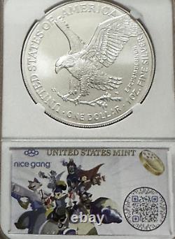2024 ère 8 Nice Gang PREMIER JOUR MS70 1 oz Aigle en Argent Étoile Marque Privée Mark Salzberg
