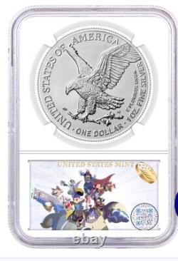 2024 ère 8 Nice Gang PREMIER JOUR MS70 1 oz Aigle en Argent Étoile Marque Privée Mark Salzberg