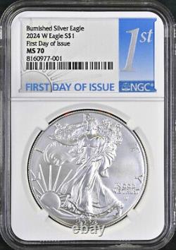 2024 w aigle en argent non circulé poli ngc ms 70 fdoi 1er en main