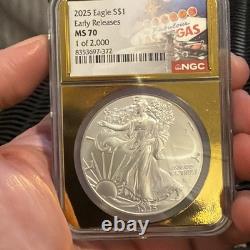2025 Aigle ? Sortie anticipée ? NGC MS70 ? Étiquette Vegas Gold Label