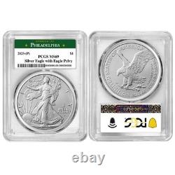 2025 (P) 1 $ Aigle en Argent Américain Premier Aigle Privy PCGS MS69 Étiquette de Philadelphie