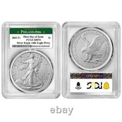 2025 (P) 1 $ American Silver Eagle Premier Eagle Privy PCGS MS70 FDOI Philadelphie