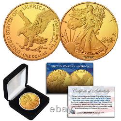 2025 Pièce américaine Eagle en argent fin 1 oz 999 plaquée or véritable 24K TYPE 2