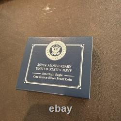 2025 S 250e Anniversaire de la MARINE DES ÉTATS-UNIS MARQUE PRIVÉE 1oz Une PIÈCE EN ARGENT EAGLE PREUVE - prête