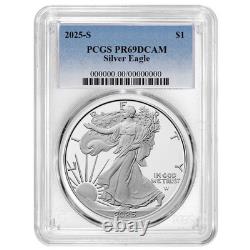 2025-S Épreuve 1 $ Aigle en Argent Américain PCGS PR69DCAM Étiquette Bleue