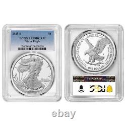 2025-S Épreuve 1 $ Aigle en Argent Américain PCGS PR69DCAM Étiquette Bleue