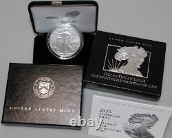 2025 W 1 $ en argent brillant non circulé Eagle, boîte de la Monnaie de West Point et certificat d’authenticité (COA)