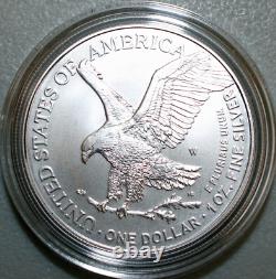 2025 W 1 $ en argent brillant non circulé Eagle, boîte de la Monnaie de West Point et certificat d’authenticité (COA)