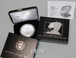 2025 W 1 $ en argent brillant non circulé Eagle, boîte de la Monnaie de West Point et certificat d’authenticité (COA)