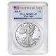 2025-w Épreuve $1 Aigle En Argent Américain Pcgs Pr70dcam Étiquette Drapeau Fdoi