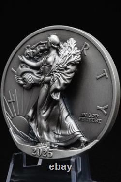 2025 X-MINT Prend Vie 5 Oz AIGLE D'ARGENT NGC MS70 Vieilli AR GAUDIOSO