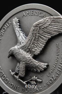 2025 X-MINT Prend Vie 5 Oz AIGLE D'ARGENT NGC MS70 Vieilli AR GAUDIOSO