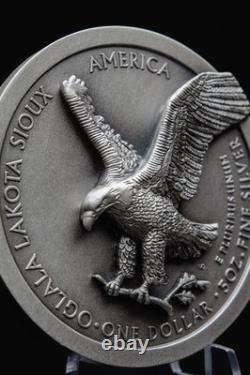 2025 X-MINT Prend Vie 5 Oz AIGLE D'ARGENT NGC MS70 Vieilli AR GAUDIOSO