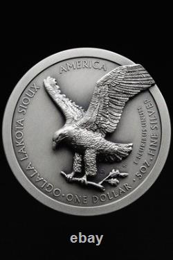 2025 X-MINT Prend Vie 5 Oz AIGLE D'ARGENT NGC MS70 Vieilli AR GAUDIOSO