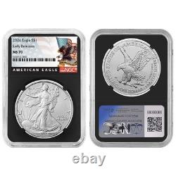 2026 $1 American Silver Eagle NGC MS70 ER Étiquette Noire Noyau Rétro