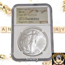 2026 1 $ American Silver Eagle NGC MS70 Étiquette MAGNUM OPUS ? Fraîchement Imprimé