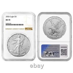 2026 $1 American Silver Eagle NGC MS70 Étiquette Marron