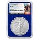 2026 1 $ American Silver Eagle Ngc Ms70 &eacute;tiquette Noire C&oelig;ur Bleu