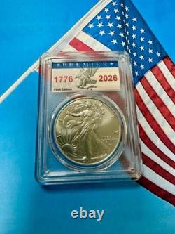 2026 MS70 PCGS 1ère Édition 4342 sur 5000 Étiquette Premier Aigle Argent 40e Anniversaire