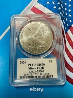 2026 MS70 PCGS 1ère Édition 4342 sur 5000 Étiquette Premier Aigle Argent 40e Anniversaire