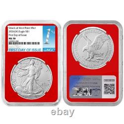 2026 (W) 1 $ Américain Silver Eagle Ensemble de 3 pièces NGC MS70 FDI Étiquette Première Rouge Blanche