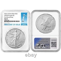 2026 (W) 1 $ Américain Silver Eagle Ensemble de 3 pièces NGC MS70 FDI Étiquette Première Rouge Blanche
