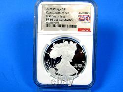 2026 (W), W, P &W, ensemble de 4 pièces, ensemble complet A. S. E. YR NGC MS/PF 70, FDOI, 250