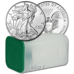 20 tubes de pièces, rouleau d'American Silver Eagles BU originaux de la boîte de la monnaie
