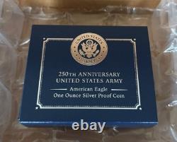 250e anniversaire de l'Armée américaine Pièce en argent proof 1 oz aigle américain 2025 W 25APM MINT