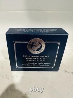 250e anniversaire du Corps des Marines des États-Unis - Pièce en argent de preuve d'une once avec aigle américain