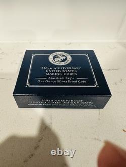 250e anniversaire du Corps des Marines des États-Unis - Pièce en argent de preuve d'une once avec aigle américain