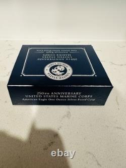 250e anniversaire du Corps des Marines des États-Unis - Pièce en argent de preuve d'une once avec aigle américain