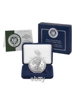 250ème anniversaire de l'Armée américaine - Pièce en argent d'un once American Eagle en prévente
