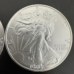 (2) 2021-W Aigles en Argent Américains 1 oz GEM BU (Type 2) Monnaie de West Point