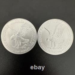 (2) 2021-W Aigles en Argent Américains 1 oz GEM BU (Type 2) Monnaie de West Point