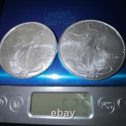 (2) 2021-W Aigles en Argent Américains 1 oz GEM BU (Type 2) Monnaie de West Point