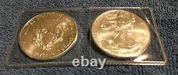 2x 2014 États-Unis Silver Eagle 1oz 999 Pièces de monnaie en argent fin San Francisco Mint