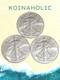 (3) Pi&egrave;ces American Eagle En Argent 2024 De 1 Oz $1 (bu). Argent Pur 999, Exp&eacute;dition Rapide
