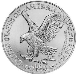 (3) pièces American SILVER Eagle d'1 once en argent (BU) 2023.999 fin, expédition quotidienne gratuite