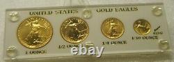 4 Coin Set 1986 Us Mint American Gold Eagles 1.85 Oz. Or 1ère Année