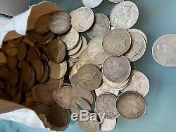 5 Rouleaux 100 Pièces 1 Ca 1922-1935 Peace Silver Dollars Eagle 90% Vrac