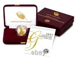 Acheter Ici2021-w 1/4oz Fine Gold Proof Am Eagle Coin(t-1)+us Mint Pres. Cs+extras