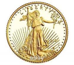 Acheter Ici2021-w 1/4oz Fine Gold Proof Am Eagle Coin(t-1)+us Mint Pres. Cs+extras