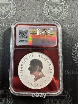Aigle à queue en coin d'Australie 2024 Etiquette Rouge 1 oz Argent NGC MS70 signé par Mercanti