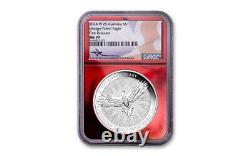 Aigle à queue en coin d'Australie 2024 Etiquette Rouge 1 oz Argent NGC MS70 signé par Mercanti